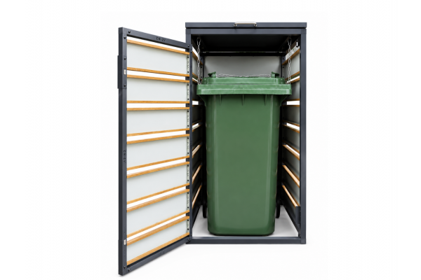 ZABUDOWA ŚMIETNIKOWA 3x120L kolor DREWNO